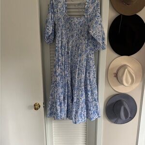 Crown & Ivy Blue Floral Long Sleeve Dress